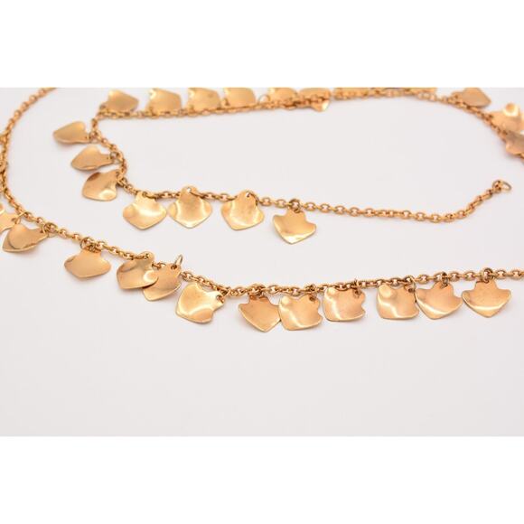 Vintage Statement Belt Gold Shaker Charm Dangle Linked Shiny Heavy Chunky 37" - Picture 2 of 12